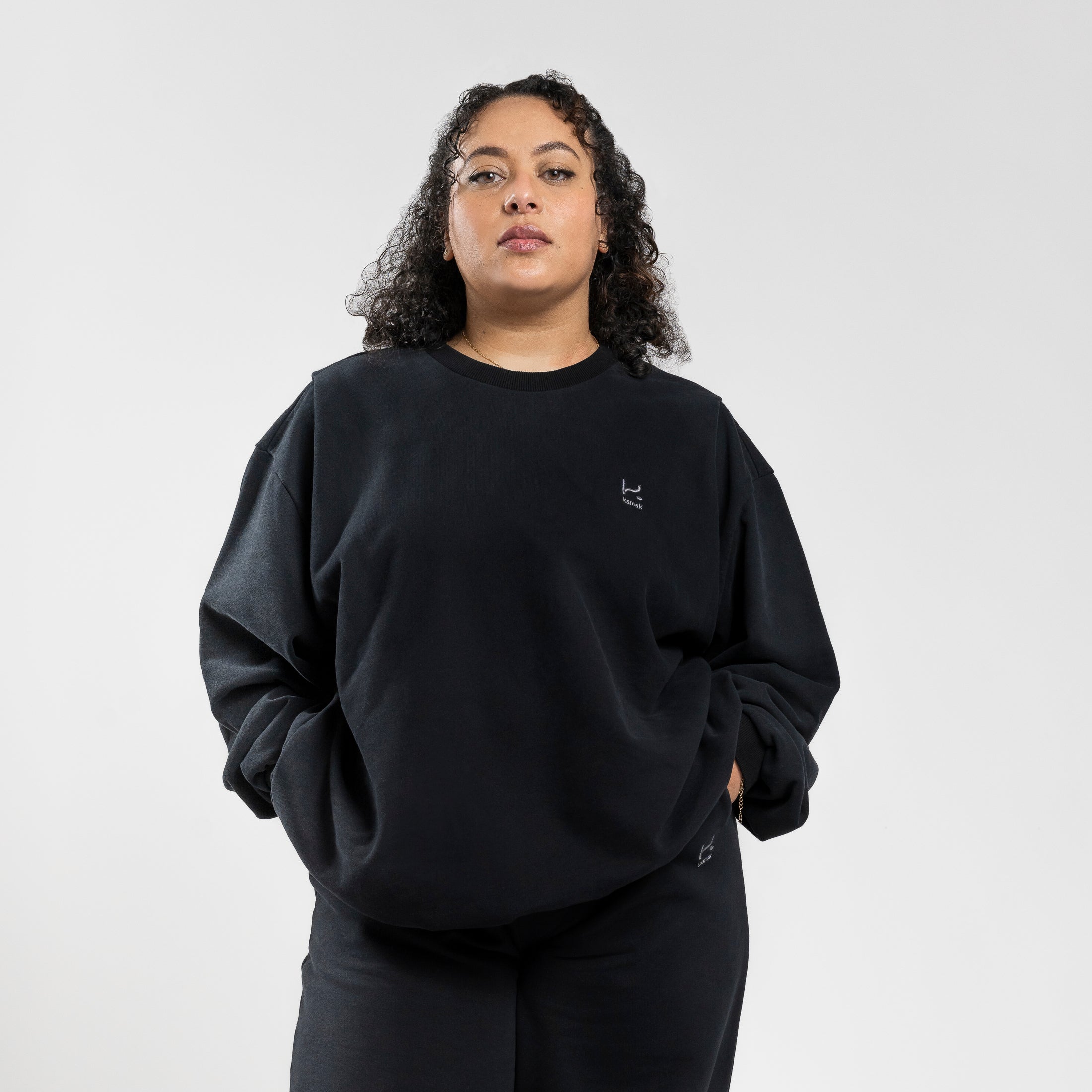 sweatshirt noir femme kamak