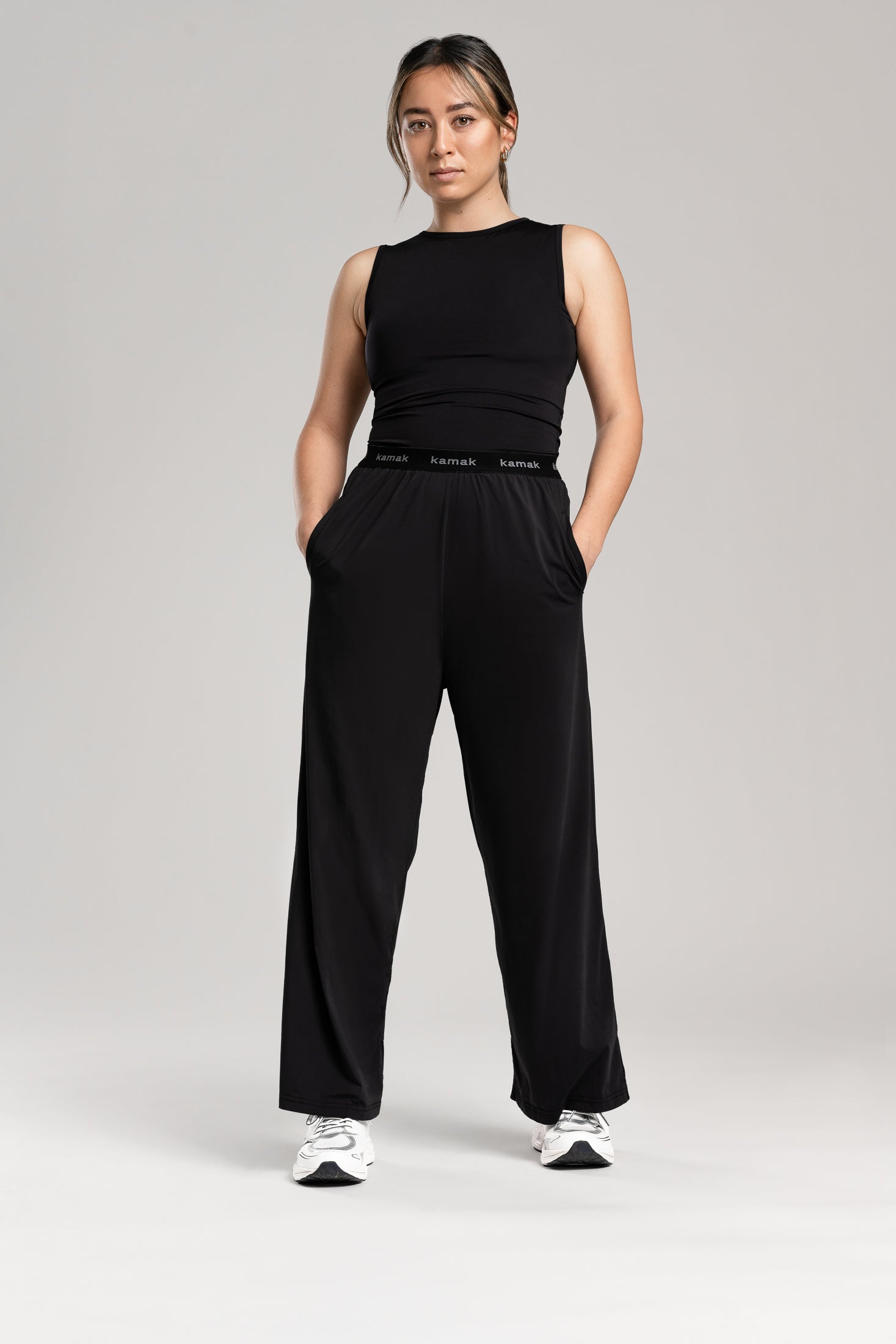 pantalon oversize sport femme noir Kamak