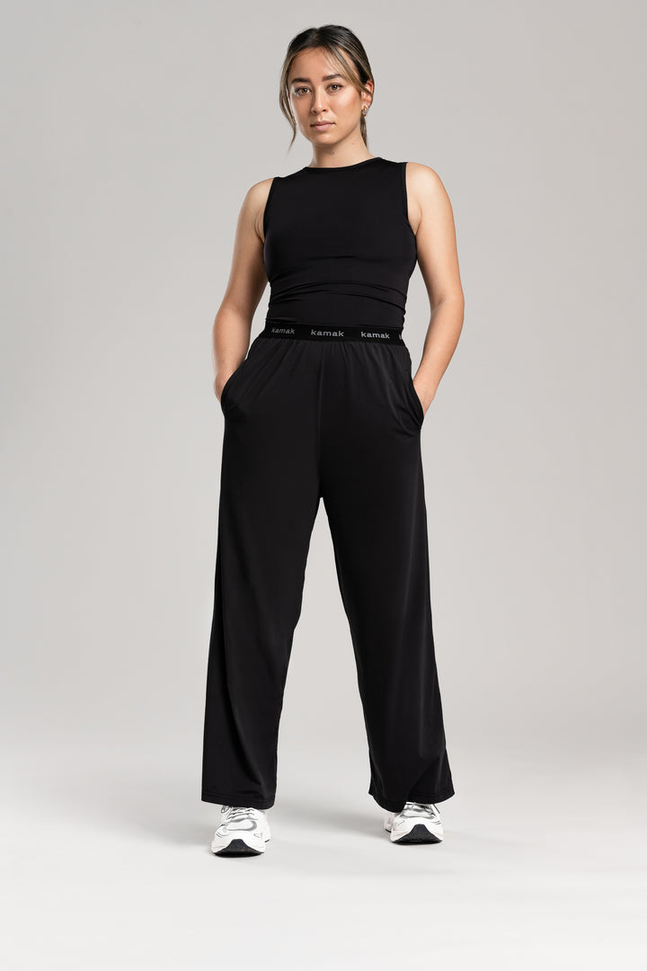 pantalon oversize sport femme noir Kamak