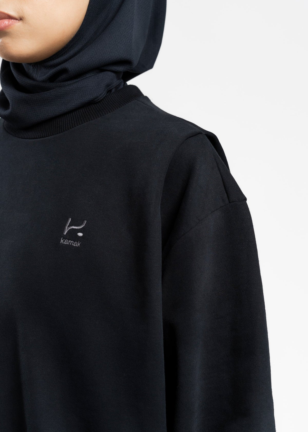 sweat noir détail matière