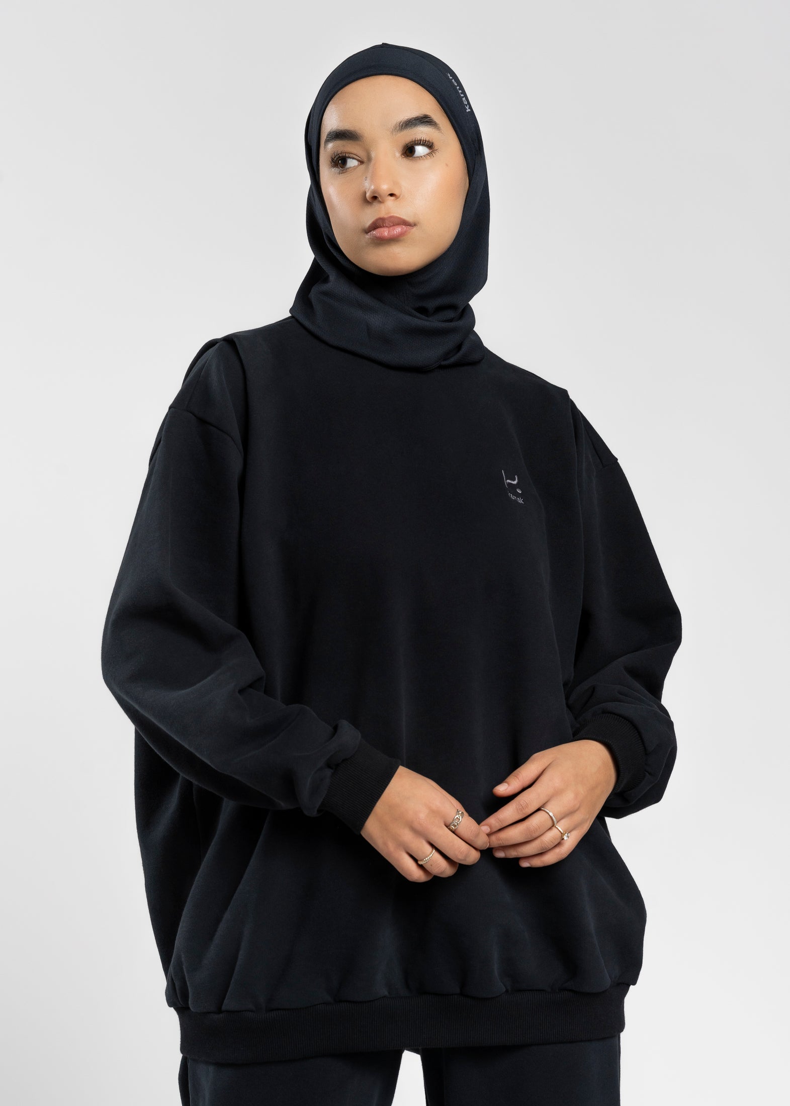 sweat noir coton premium femme